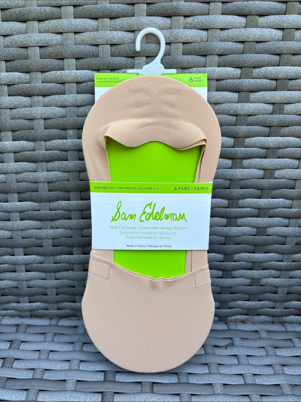 Sam Edelman Nude and black  No-Show Liner Socks - 6 Pairs